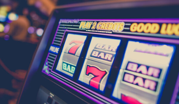 Purple Casino Slot Machine Close-up